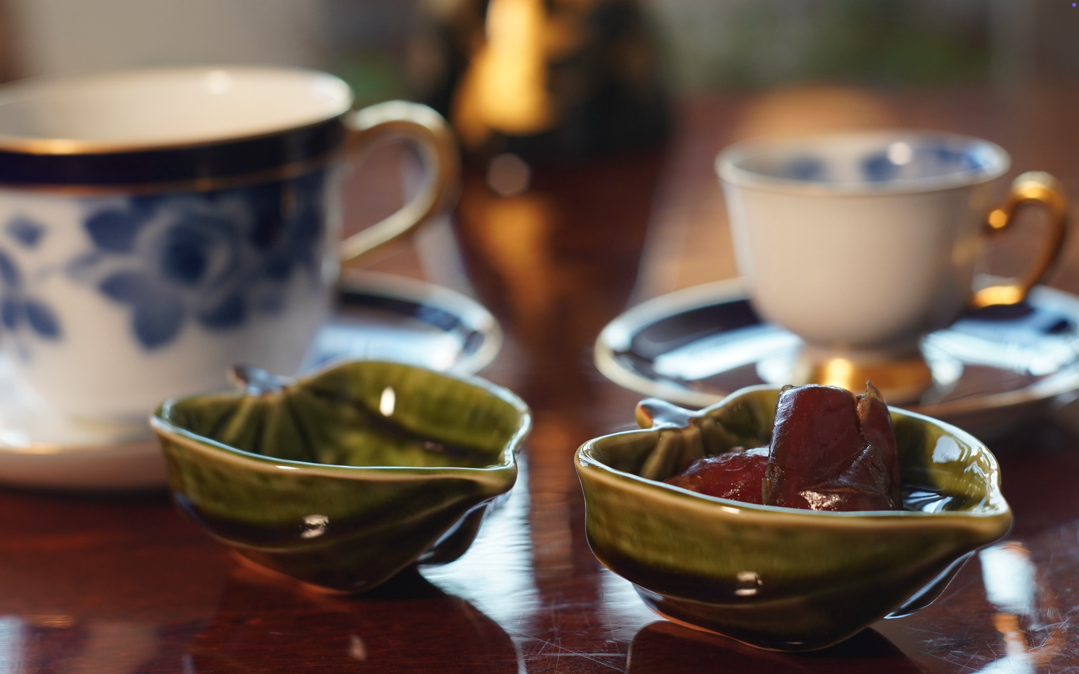 Pumpkin shaped Oribe tiny sweets dish