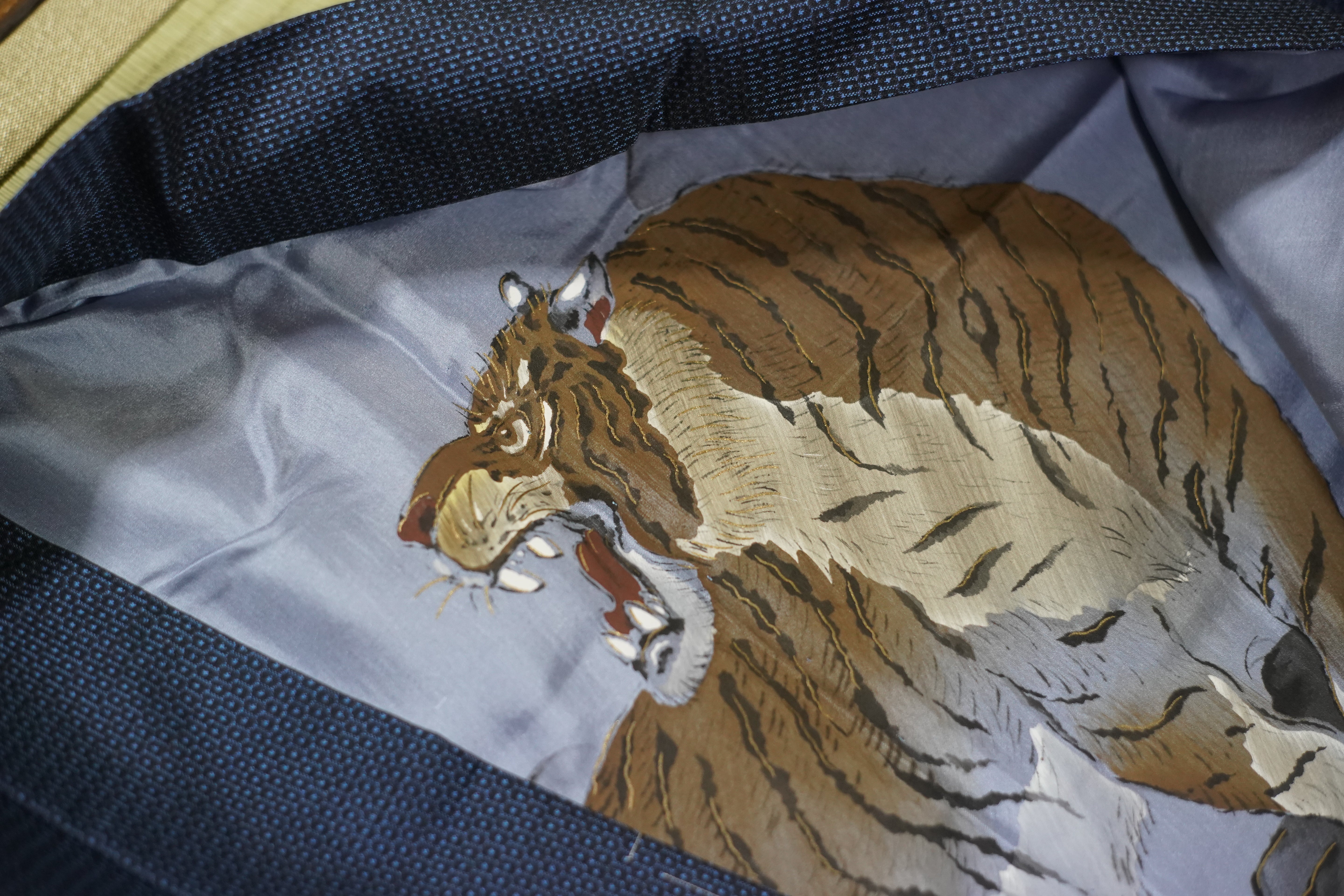 Tiger Kimono Jacket (Haori) — Oshima Tsumugi Woven Silk