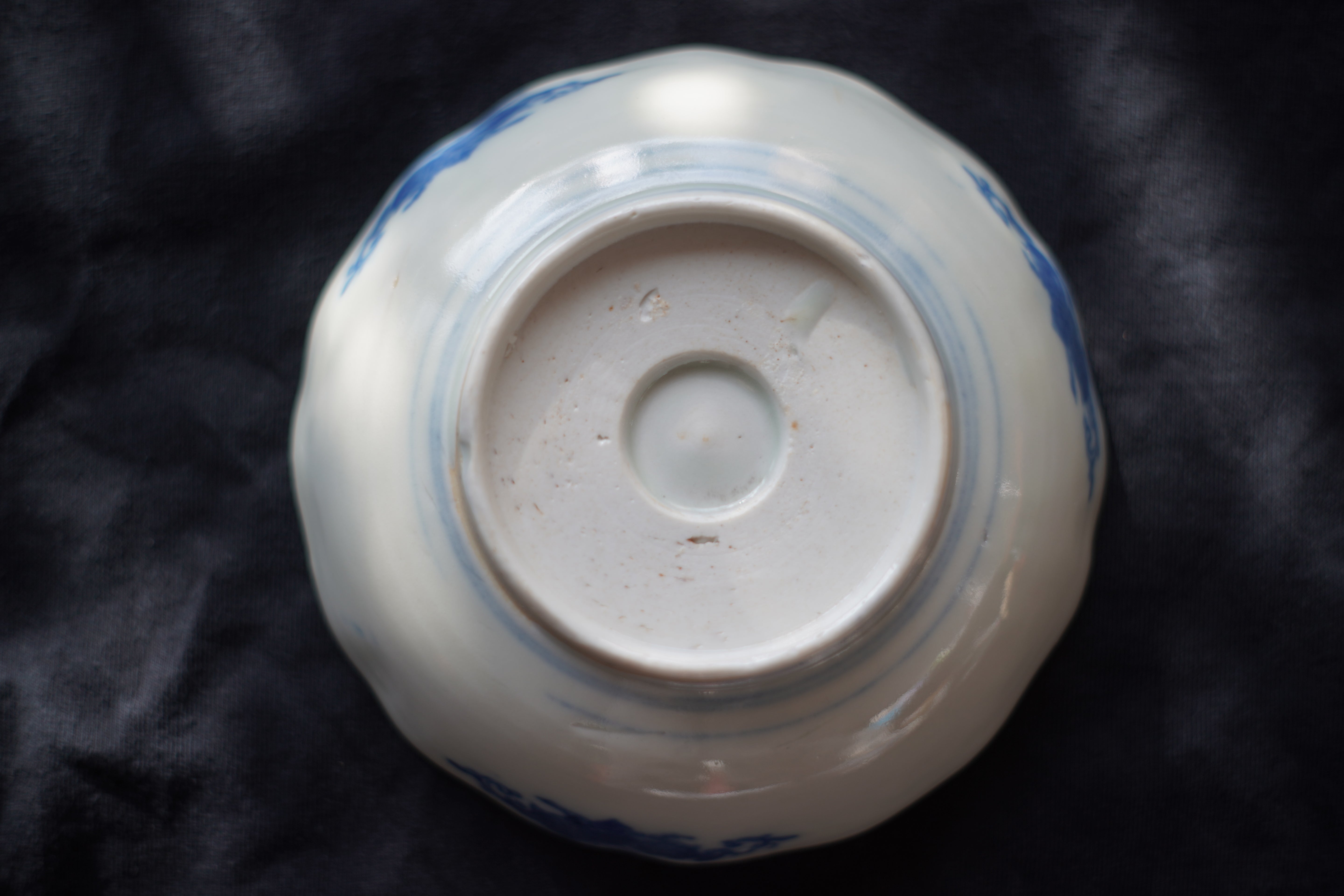 Edo Period Polychrome Porcelain Plate Pine and Crane