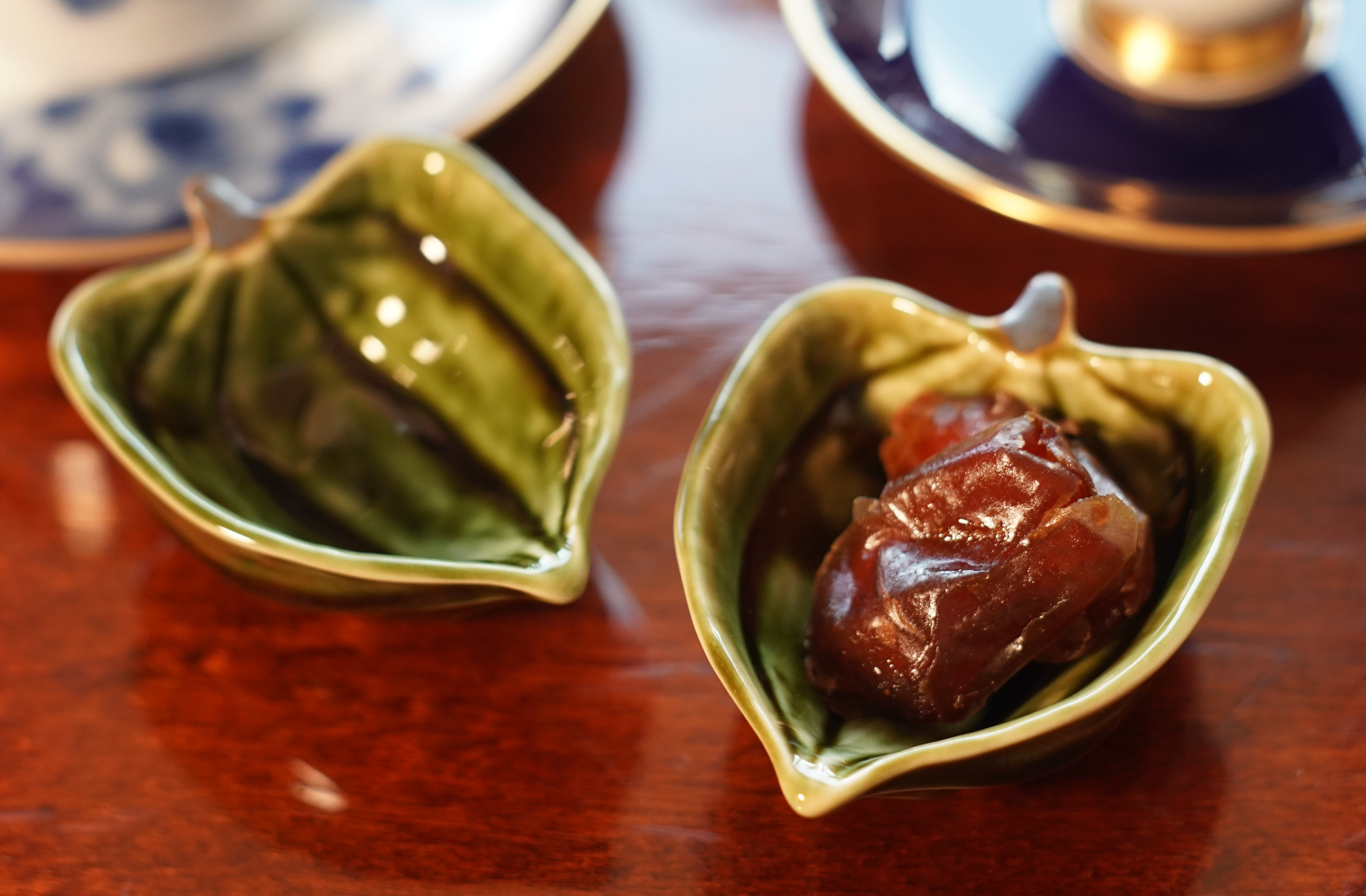 Pumpkin shaped Oribe tiny sweets dish