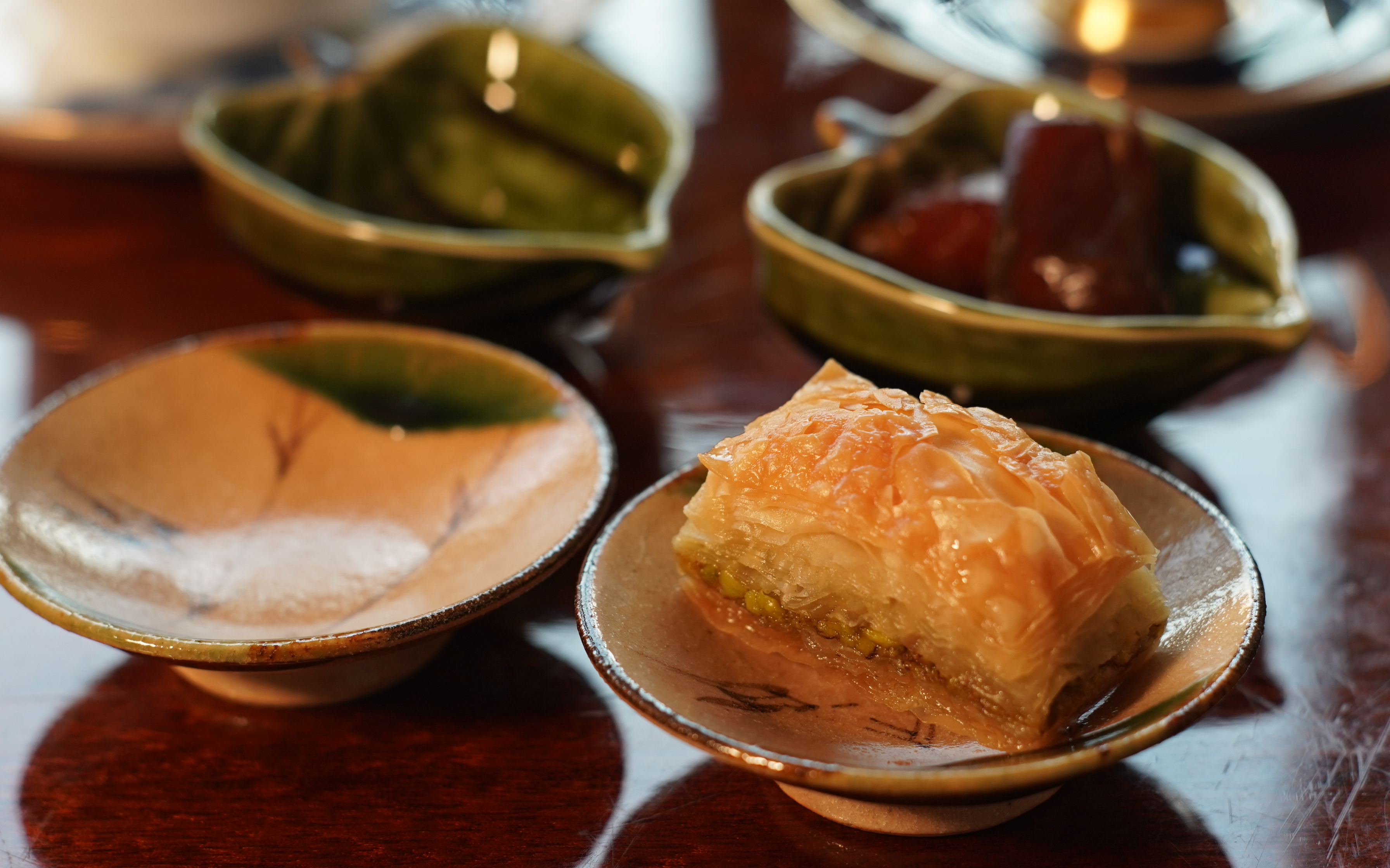 Oribe Autumn Grass-Motif Sweets Dish