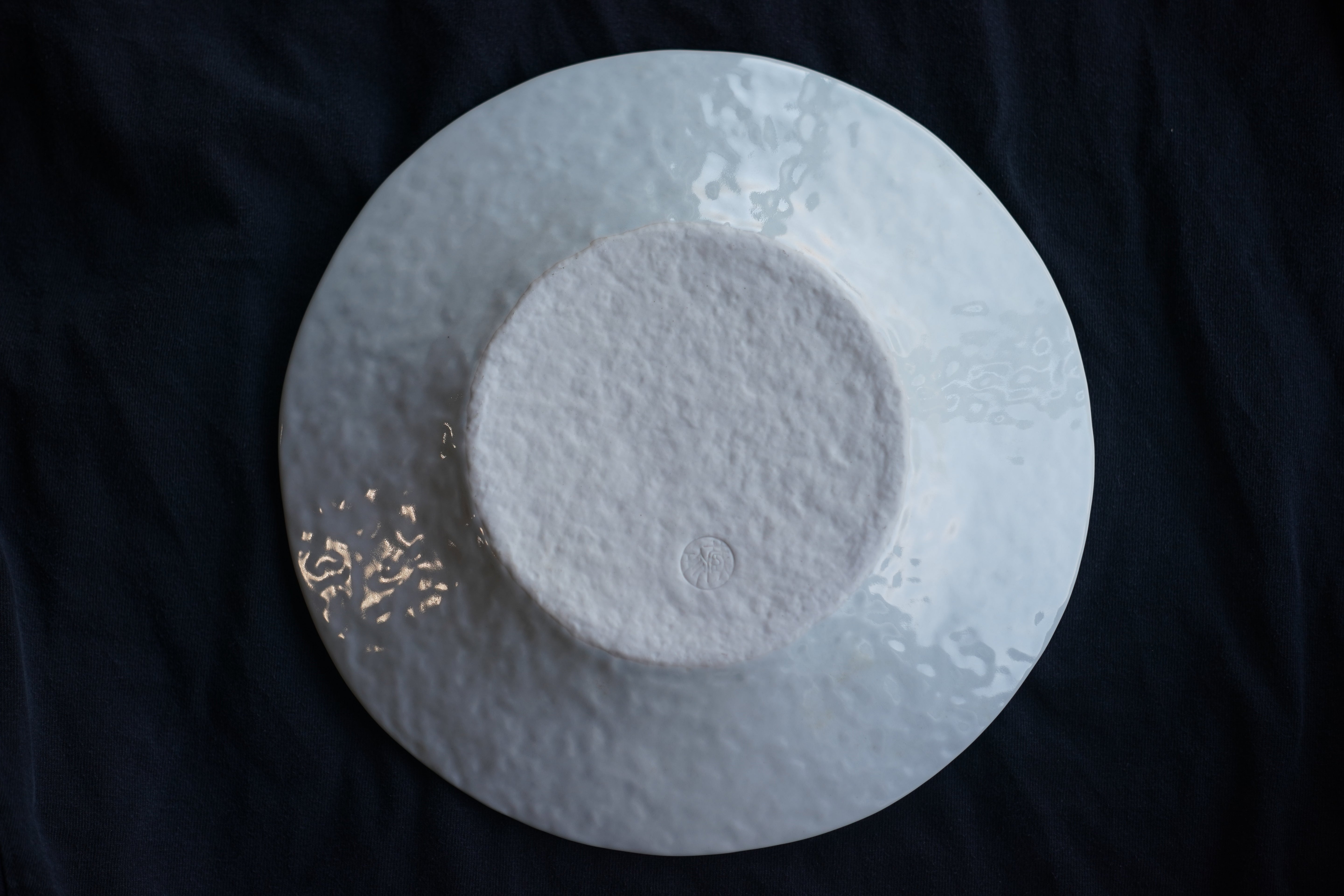 Sterling silver foil dinner plate — Tsuchime Inspired / Moon & Shadow —