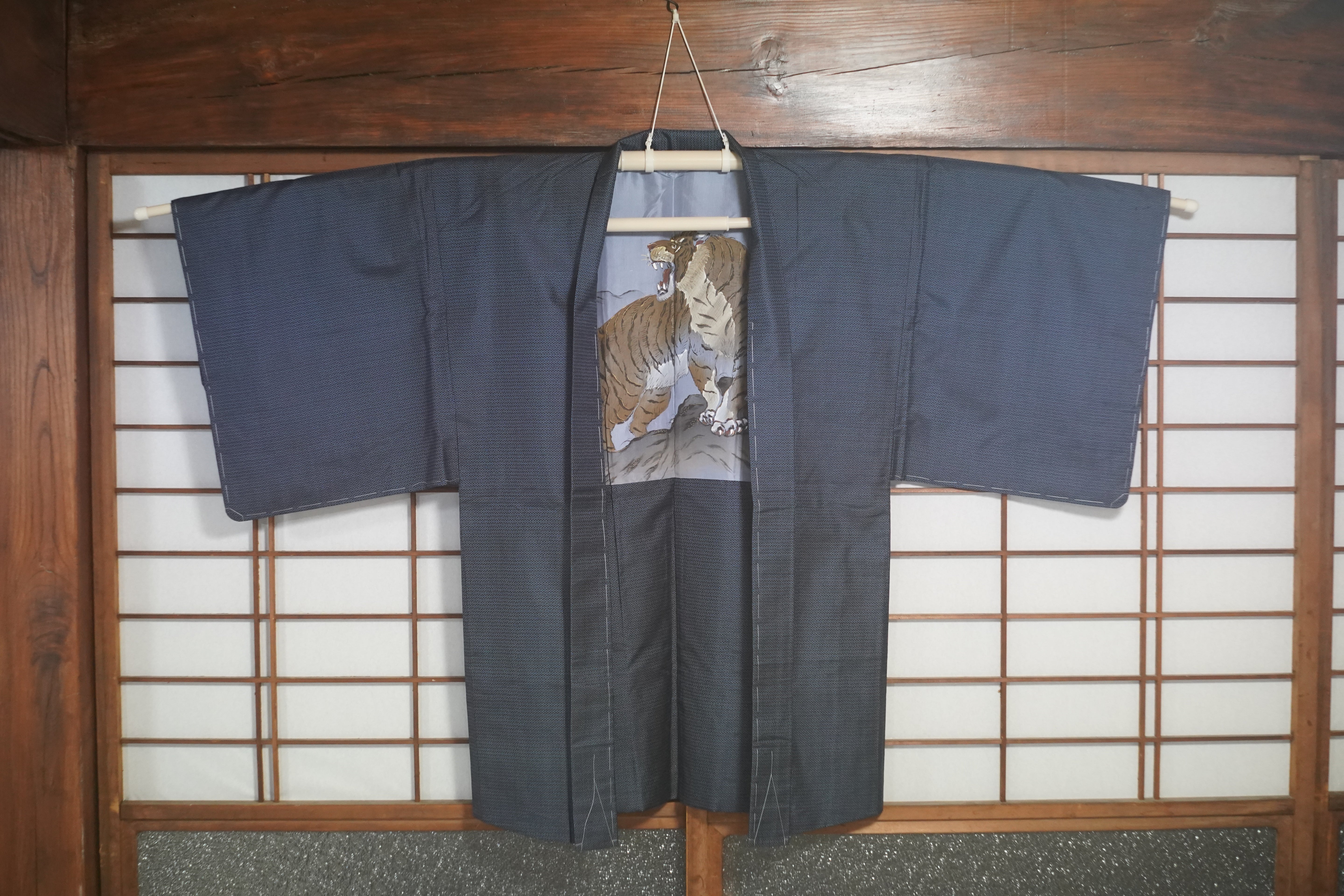 Tiger Kimono Jacket (Haori) — Oshima Tsumugi Woven Silk