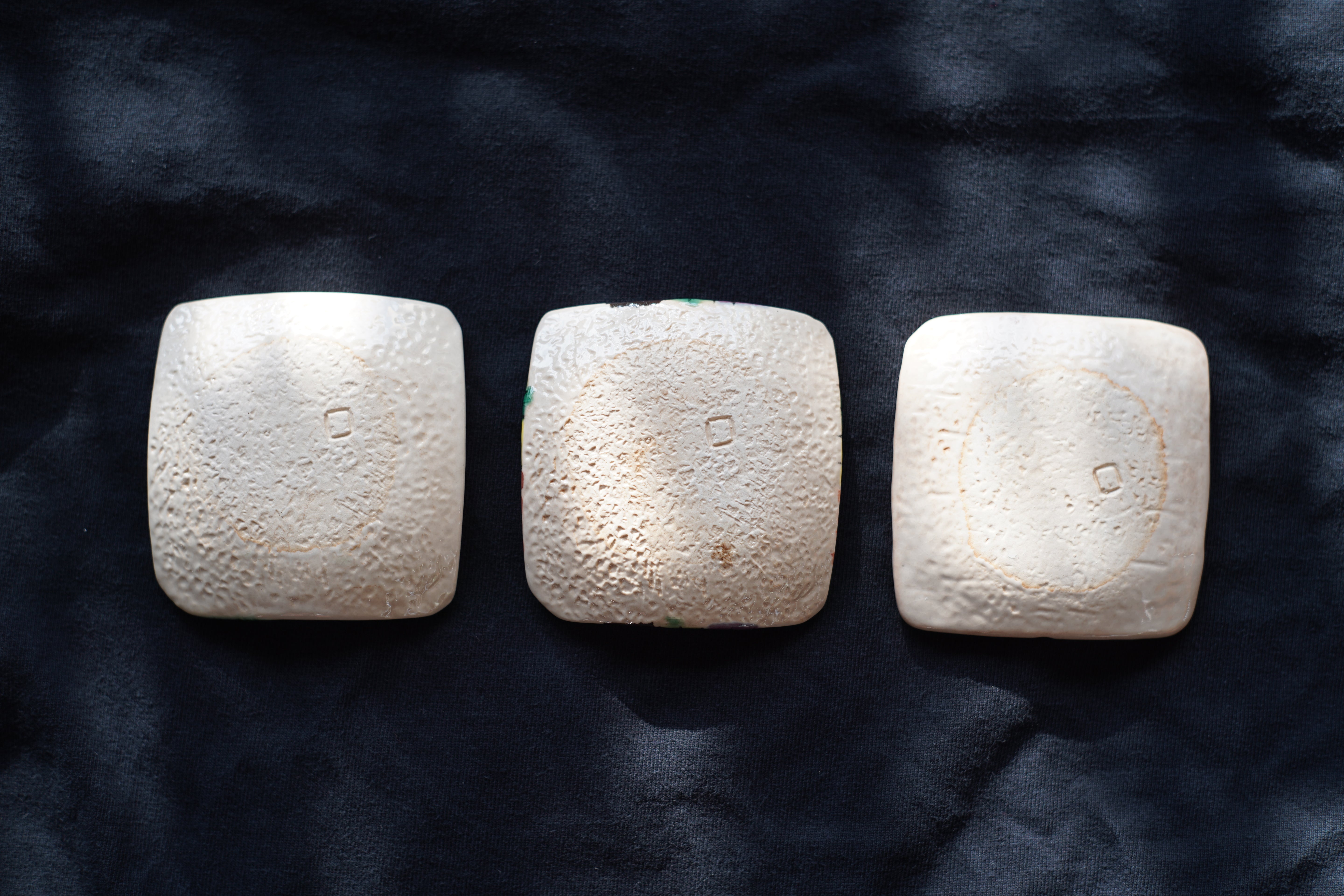 3 Hand-Painted Square Plates — Inspired by Kitaoji Rosanjin